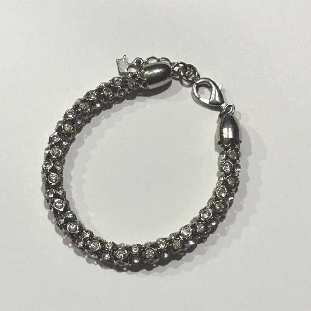 Silver Tone Jeweled Rhinestone Women’s Evening Bracelet